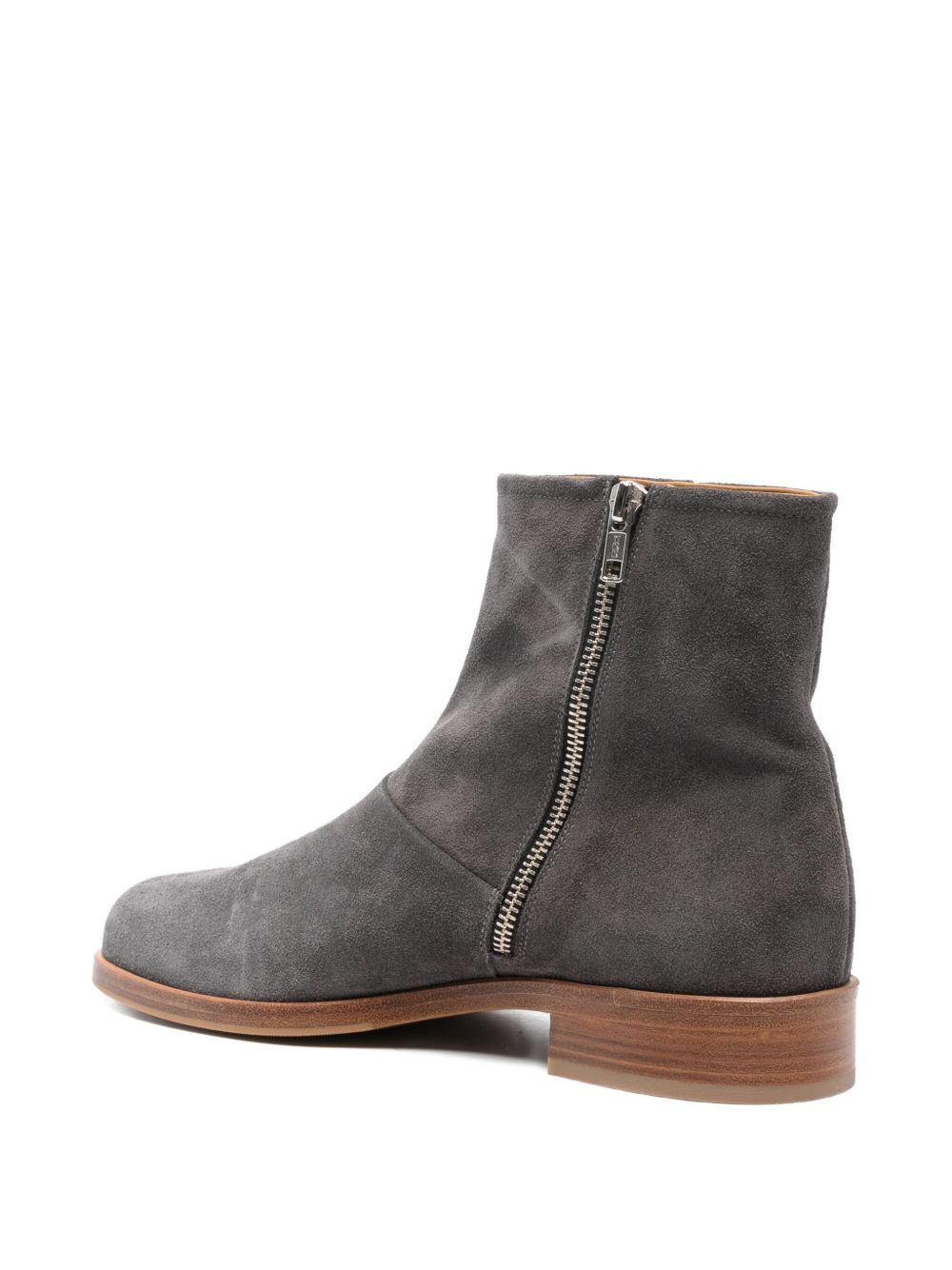 zipper suede boot - 3