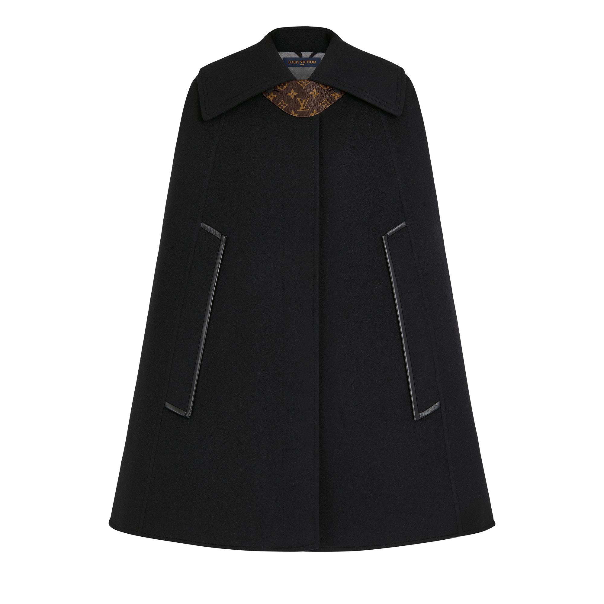 Louis Vuitton Reversible Monogram Jacquard Coat BLACK. Size 36