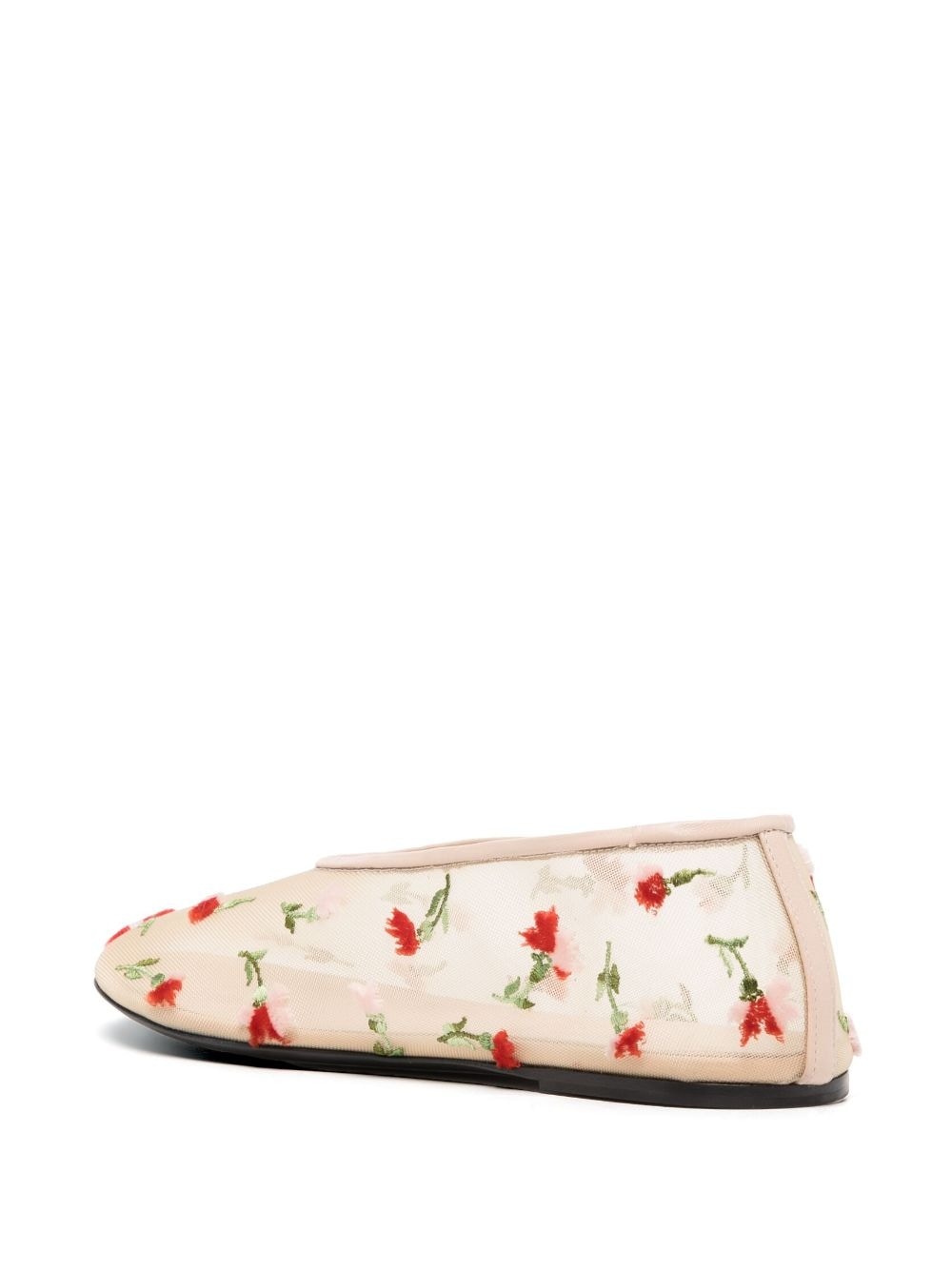 floral embroidery sheer ballerinas - 3