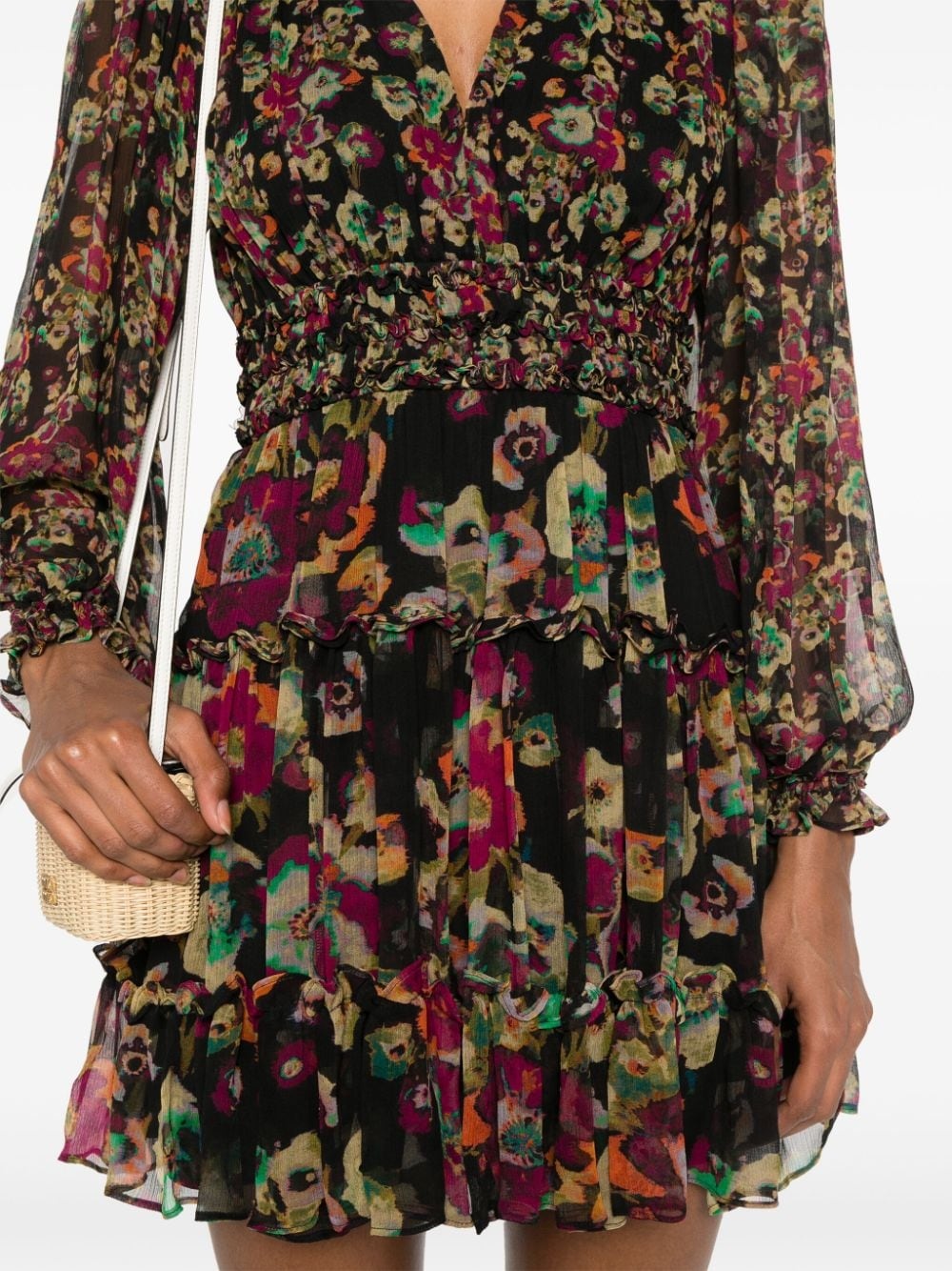 Lya floral-print mini dress - 5
