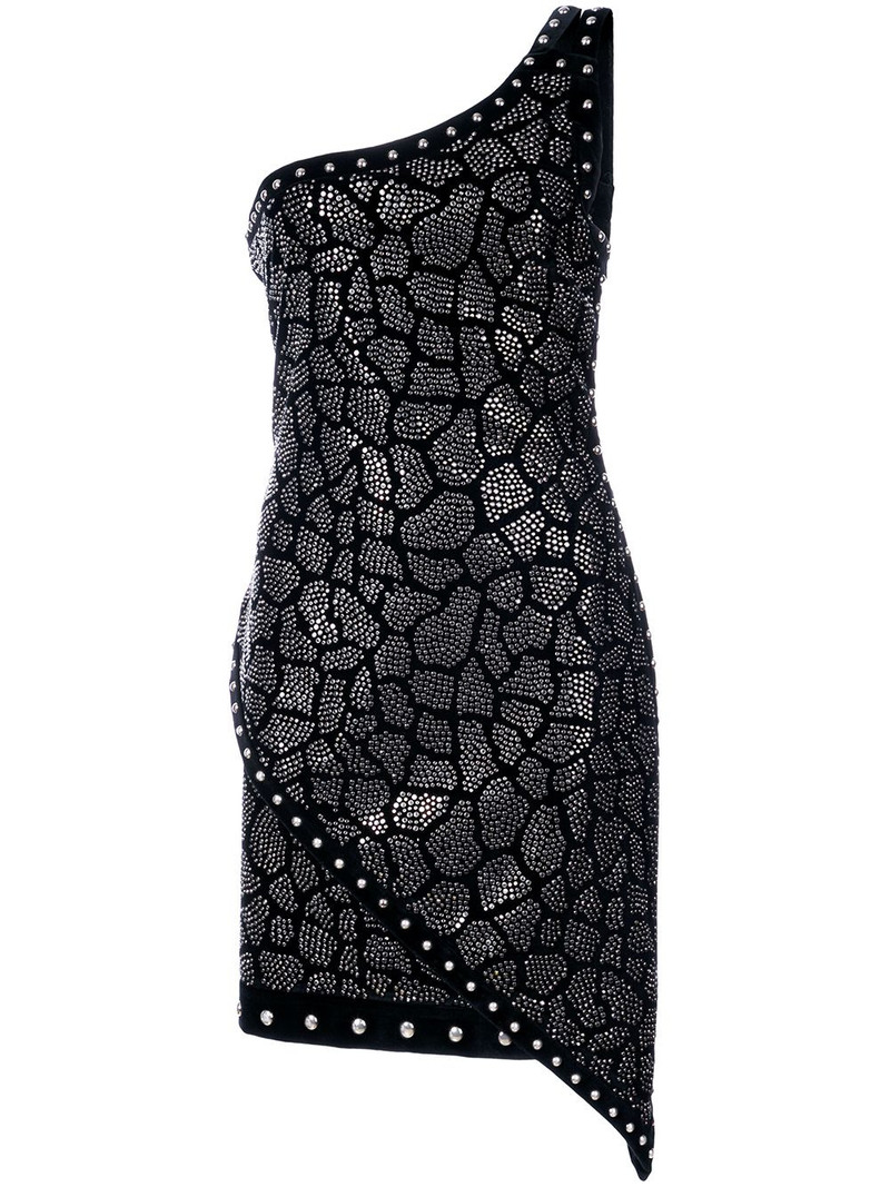 studded one-shoulder mini dress 1