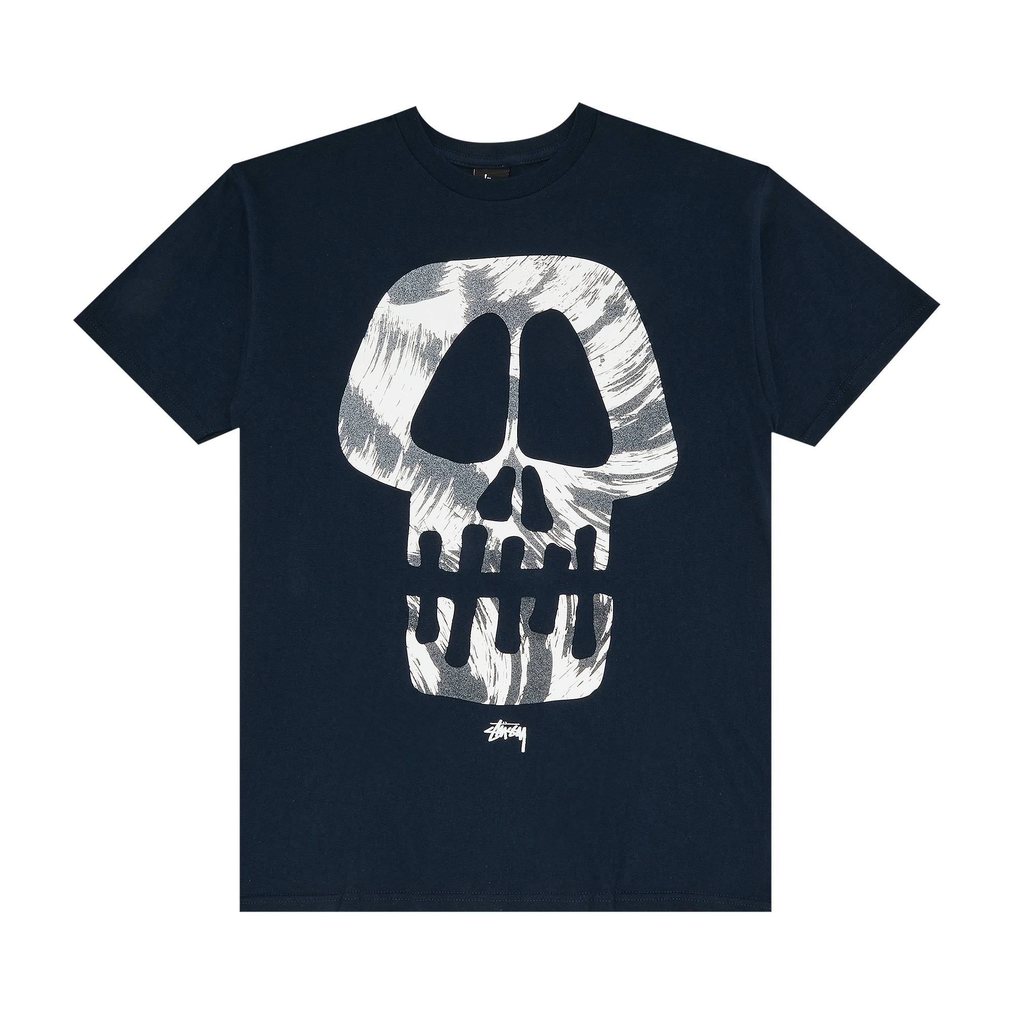 Stussy Brush Skull Tee 'Navy' - 1