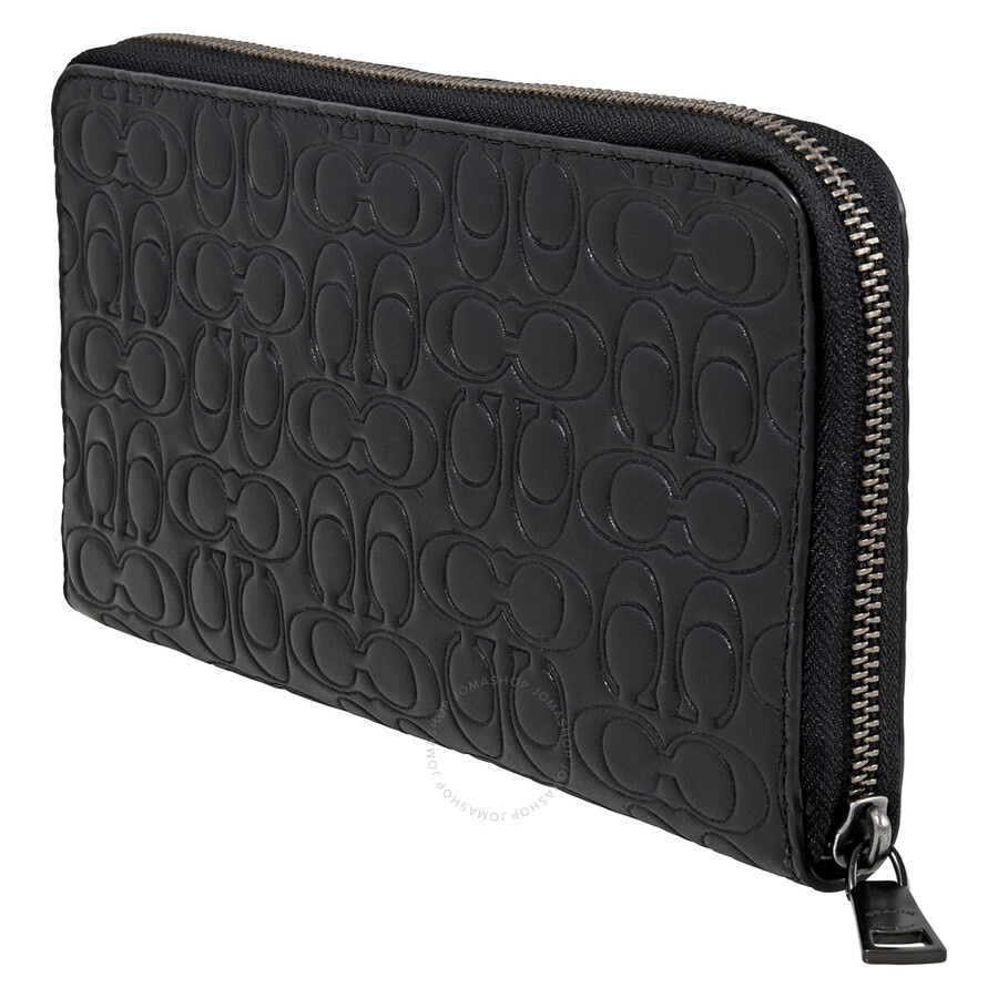 Coach Black Men's Travel Wallet In Signature Leather - 4