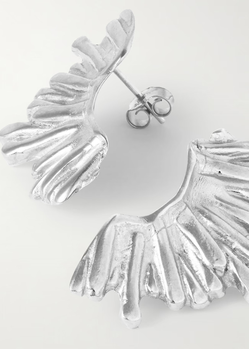 YSSO Crescent Sun Earrings In Silver outlook