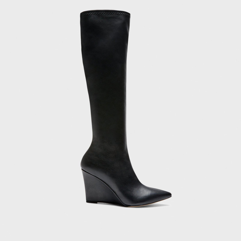 Knee-High Wedge Boot in Leather 1