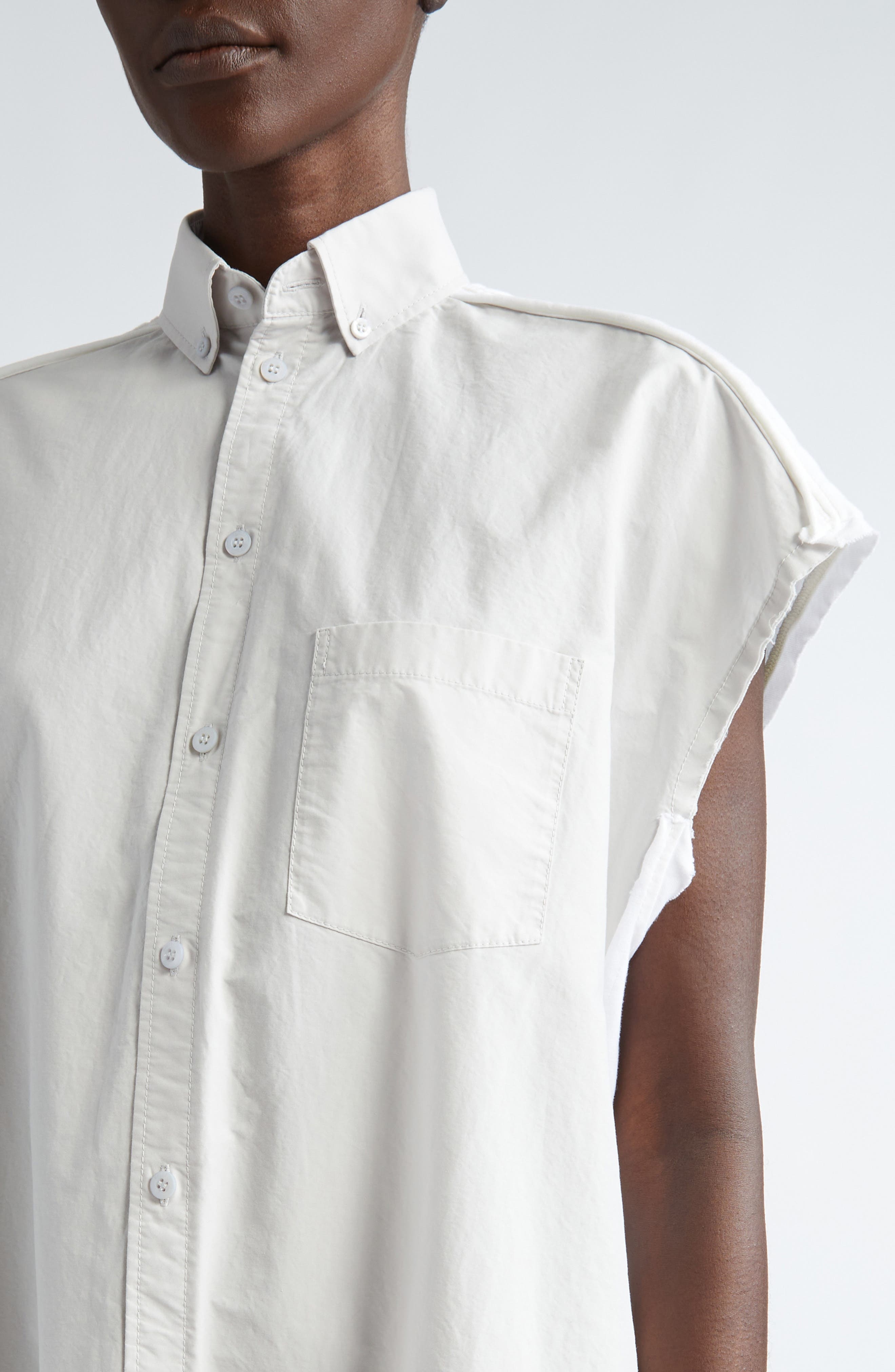 Logo Hybrid Sleeveless Shirtdress - 4