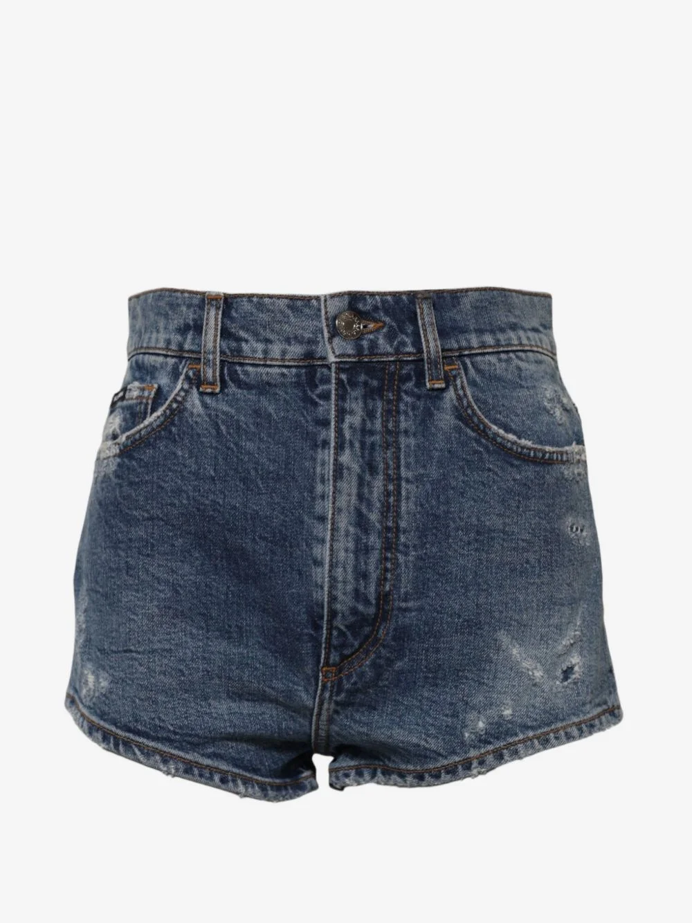 distressed-effect mini shorts - 1