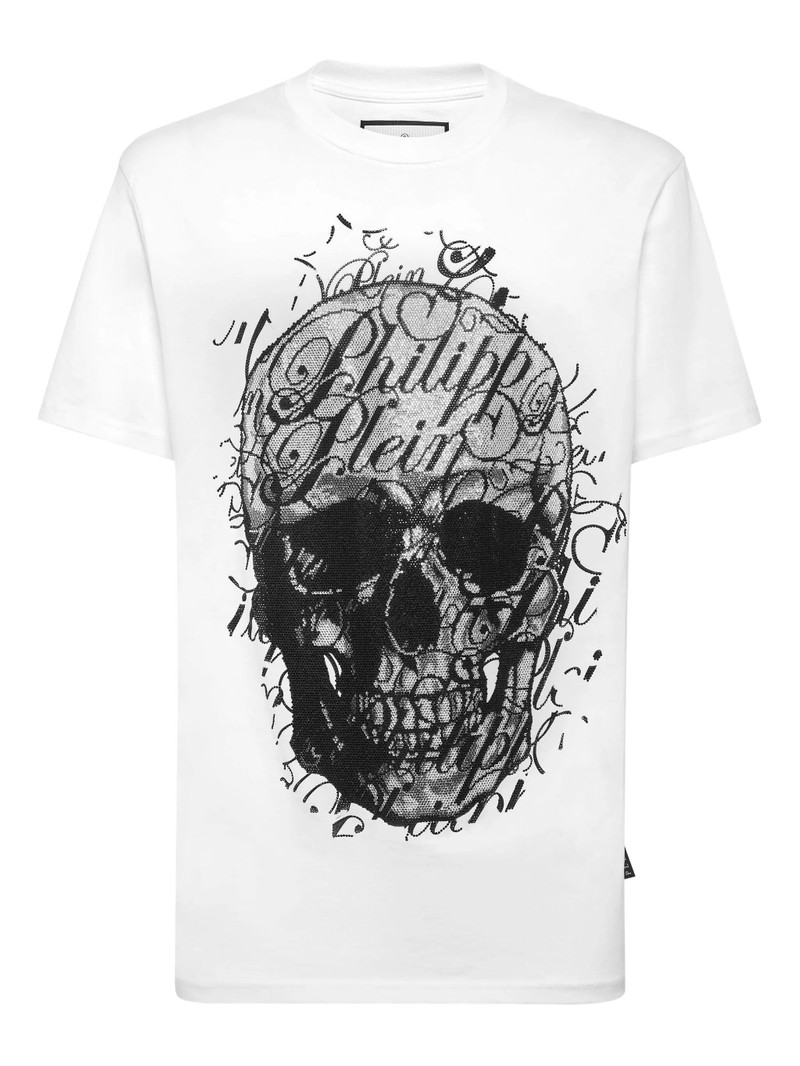 Skull Coursive-embellished T-shirt - 1