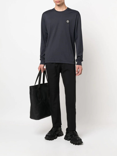 Stone Island compass-patch crew-neck sweatshirt outlook