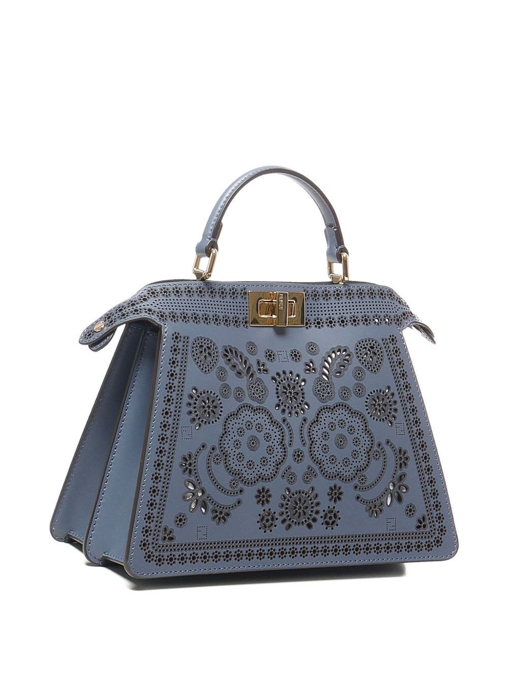 smal Peakaboo ISeeU floral-cutout leather tote bag - 2