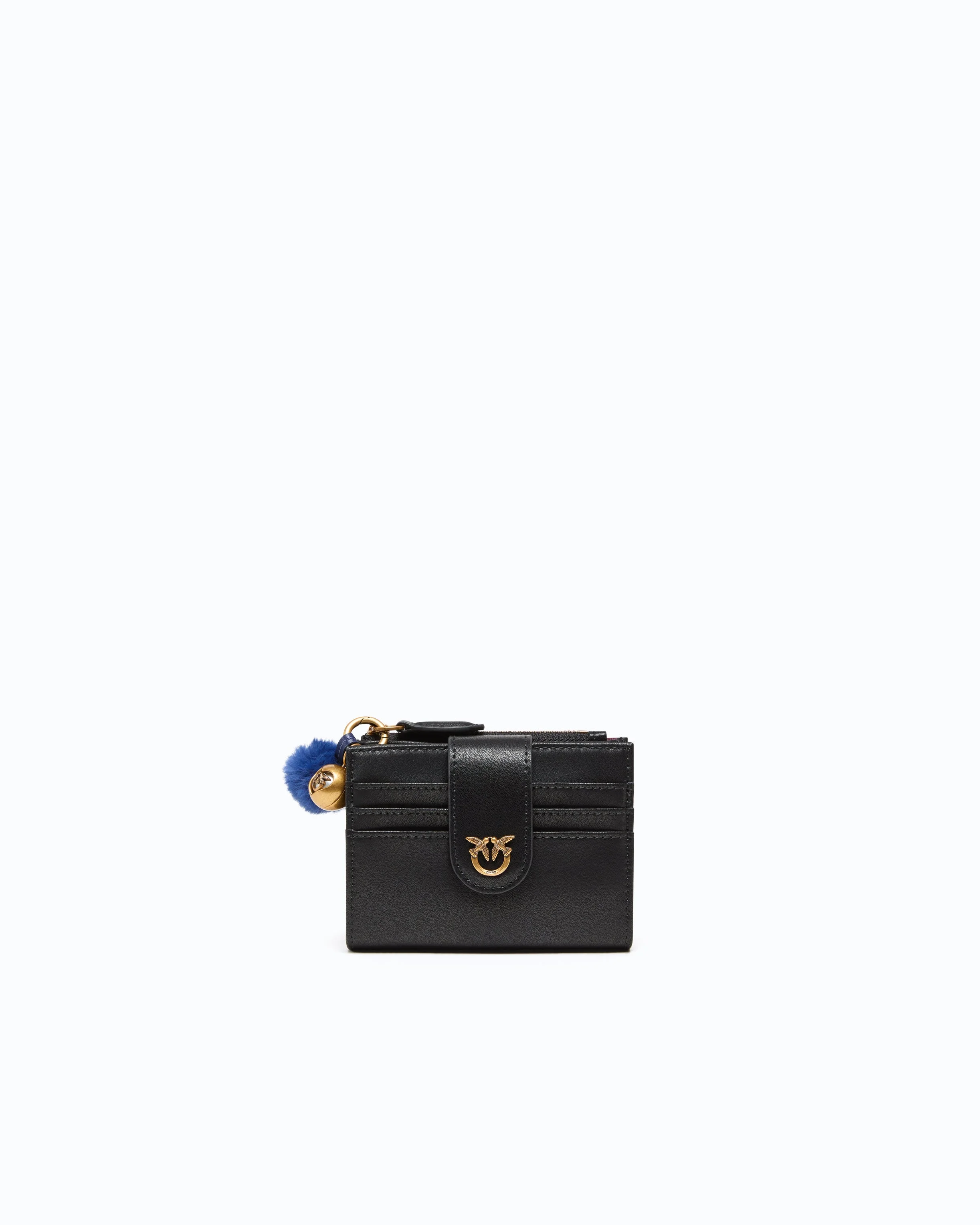MULTI-PURPOSE LEATHER WALLET WITH POMPOM - 1