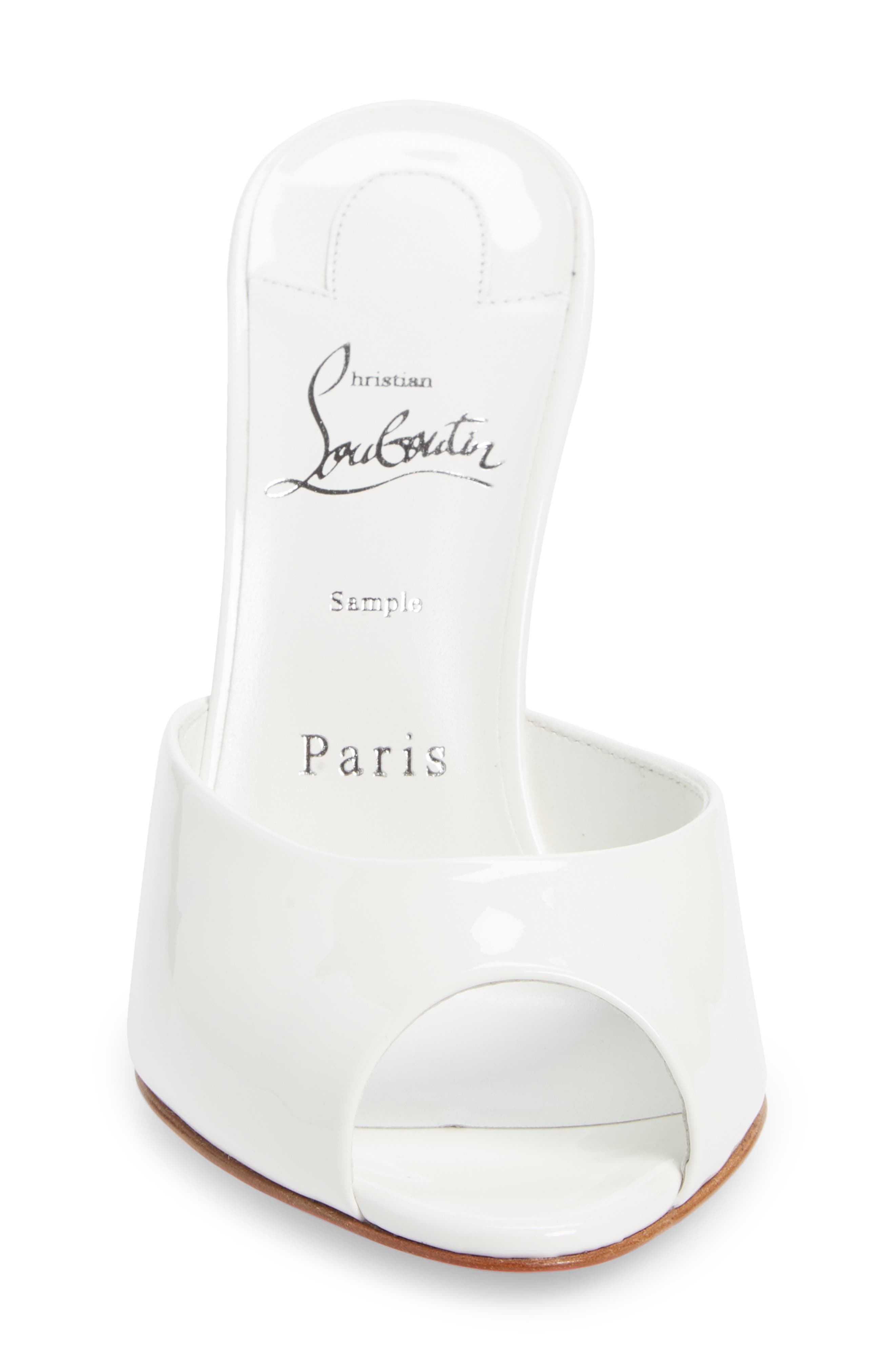 Christian Louboutin Me Dolly Peep Toe Slide Sandal in W302 Bianco at Nordstrom - 4