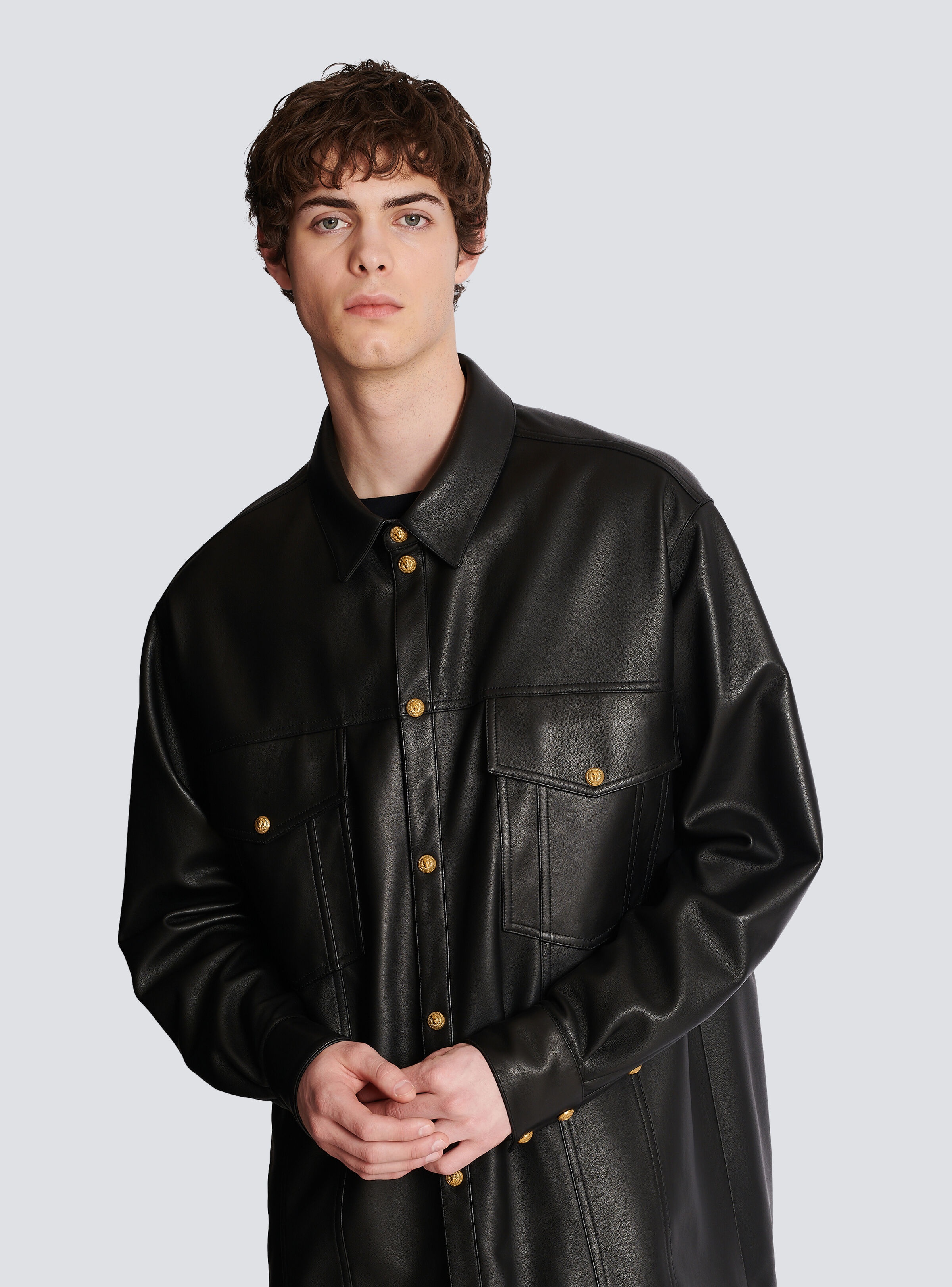 Leather overshirt - 7