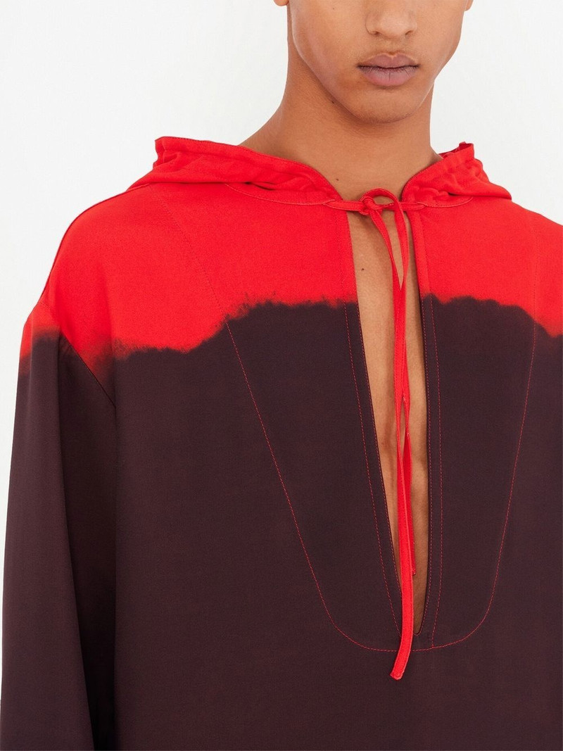 gradient-effect hooded kaftan 5