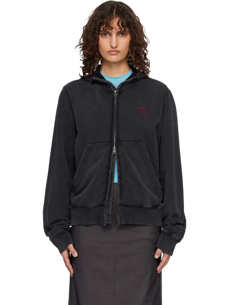 Black Zip Crew Hoodie 1