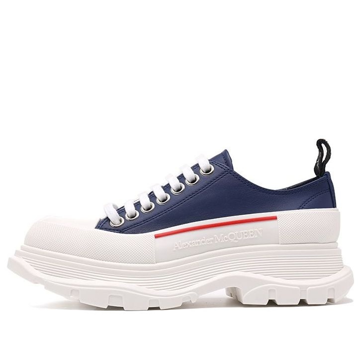 (WMNS) Alexander McQueen Tread Slick Sneakers 'Navy White Red' 702042WHZ624687 - 1