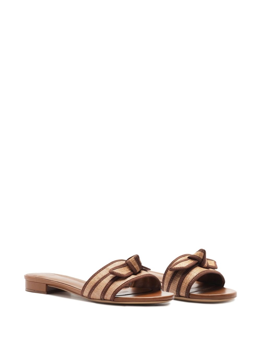 grosgrain-trim raffia sandals - 3