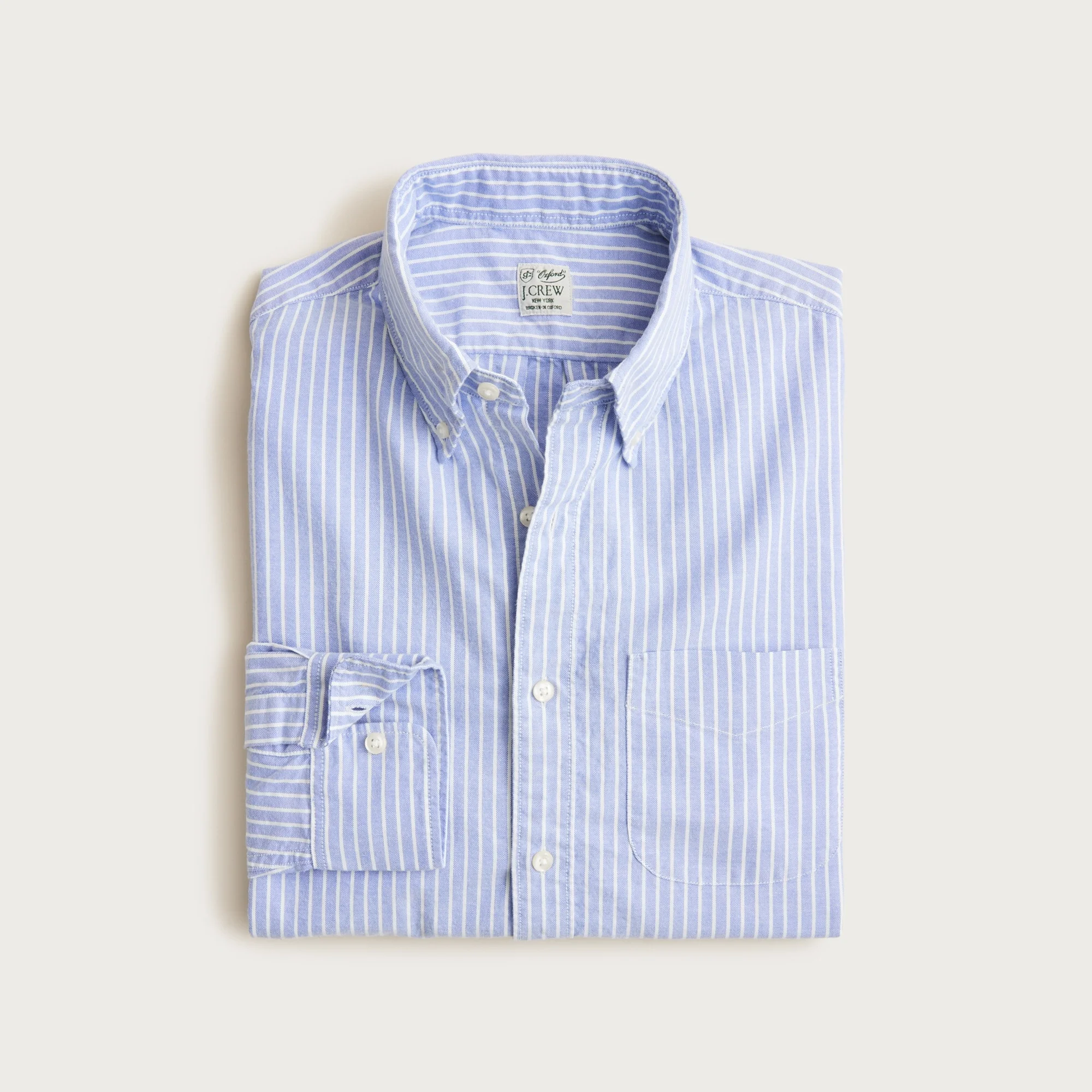 Slim Broken-in organic cotton oxford shirt - 1