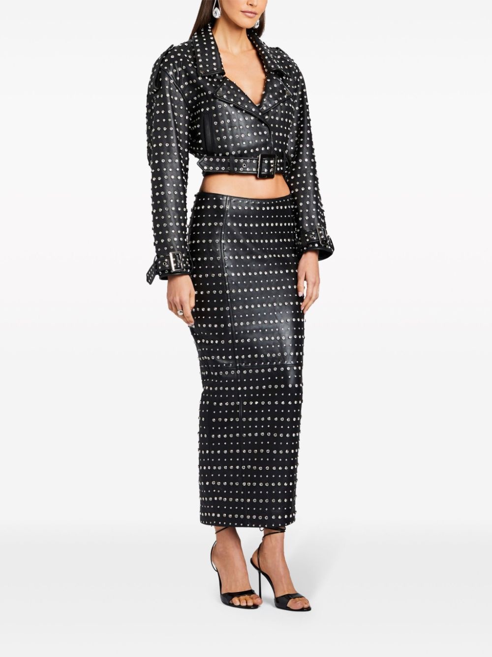 Whitley high-waist leather skirt - 3