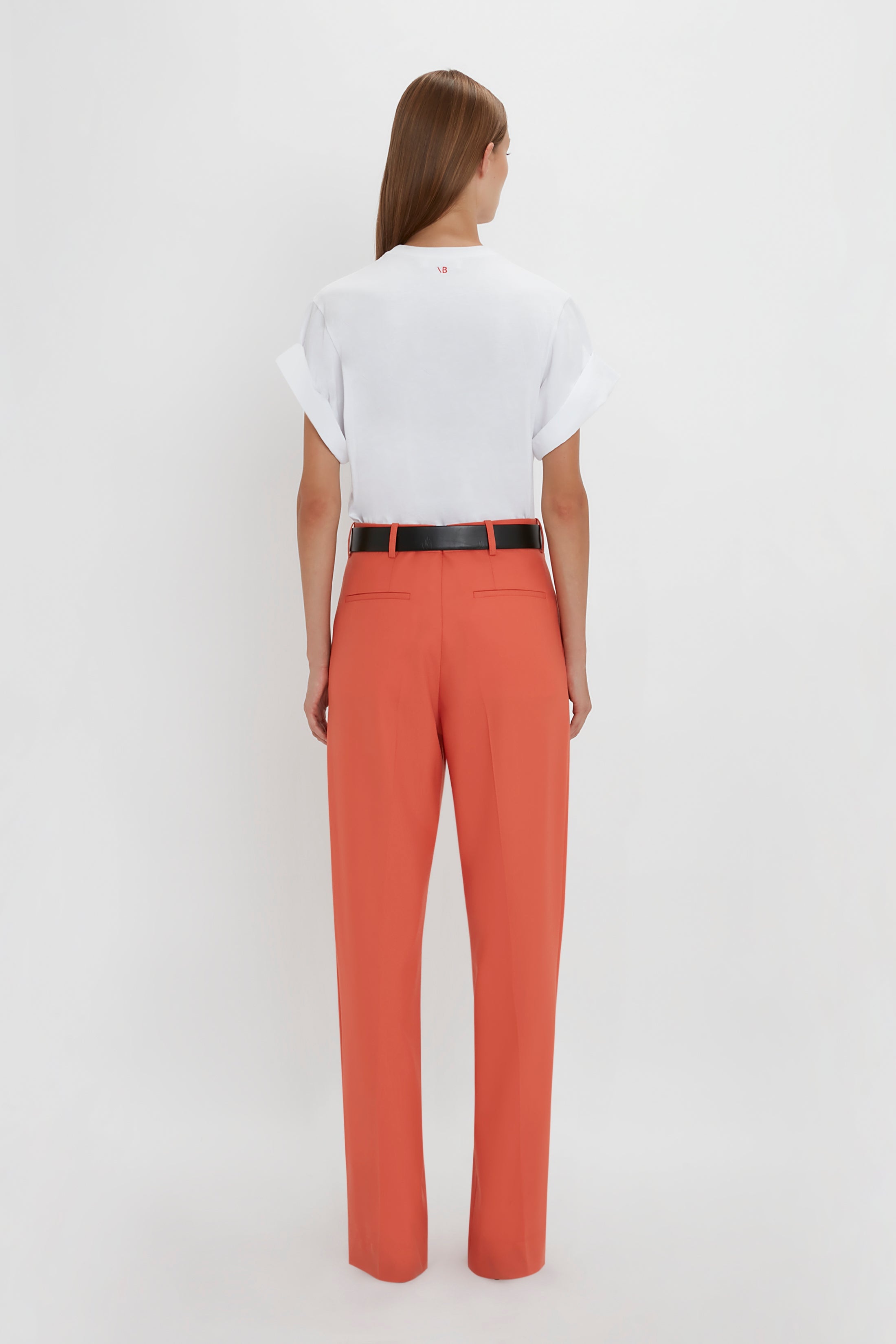 Single Pleat Trouser In Papaya - 4