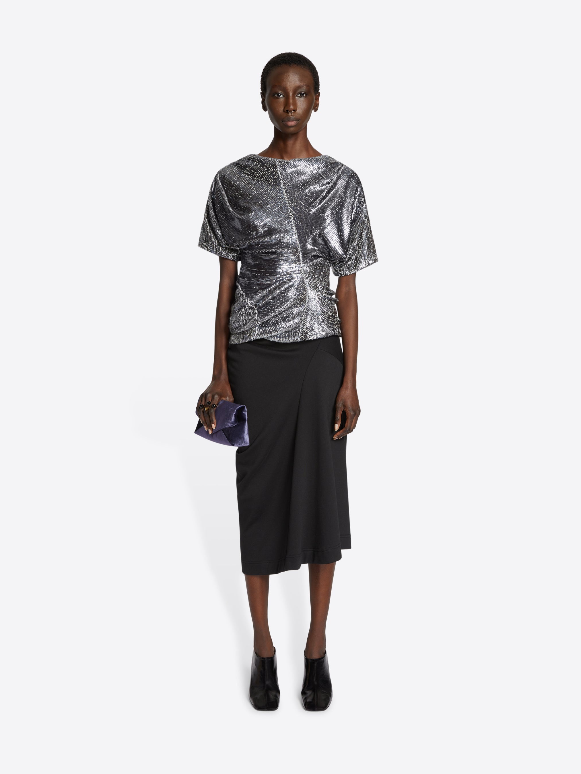 DRAPED COTTON SKIRT - 2