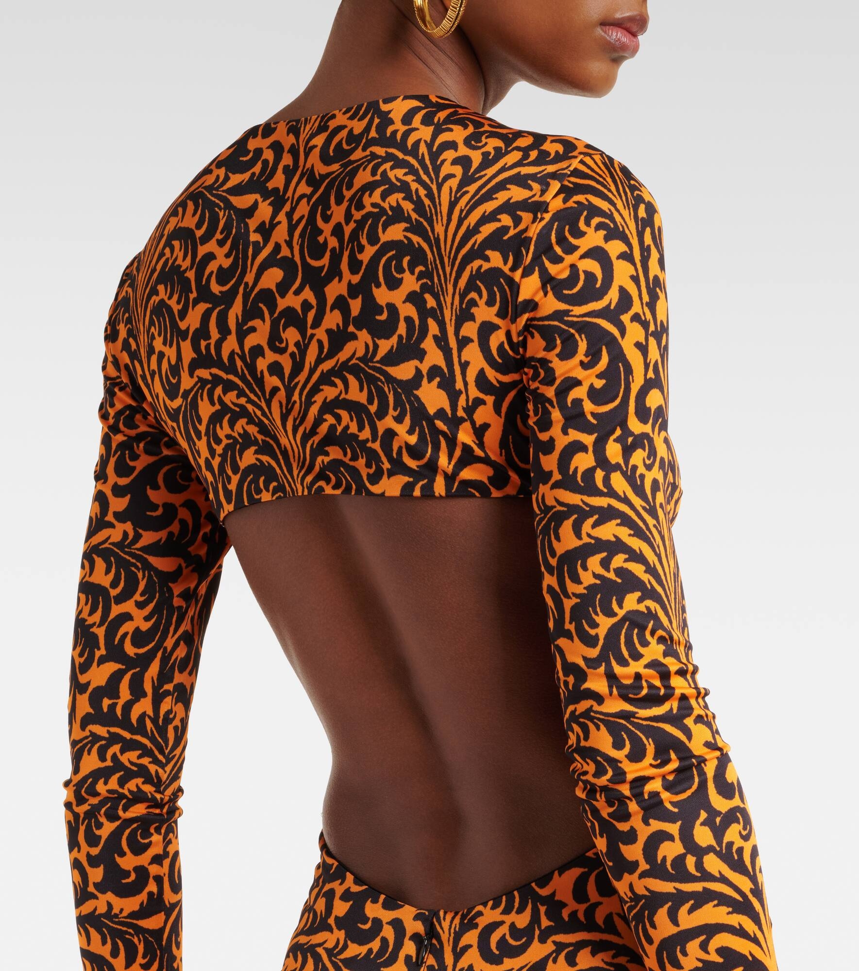 Printed open-back midi dress - 7