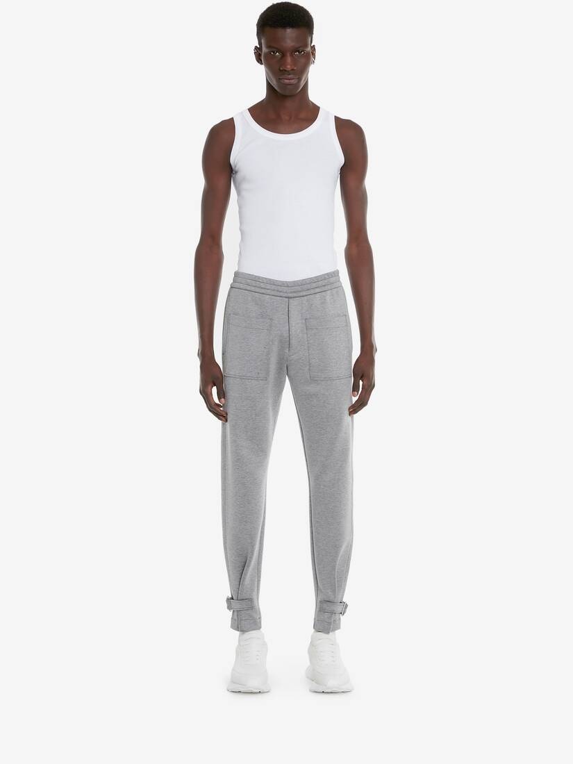 Men's Double Jersey Joggers in Pale Grey - 2