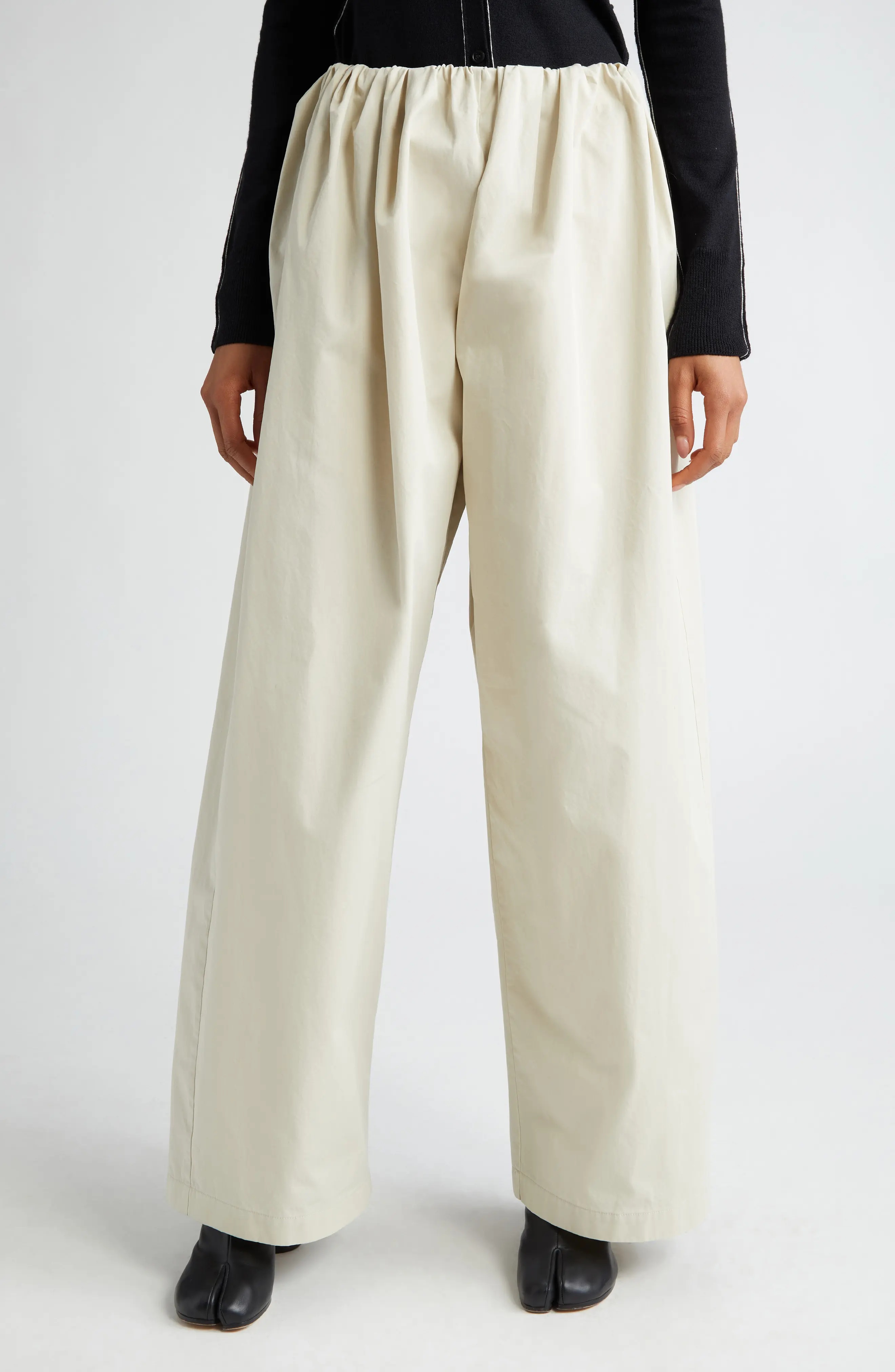 Gathered Waist Pants - 1