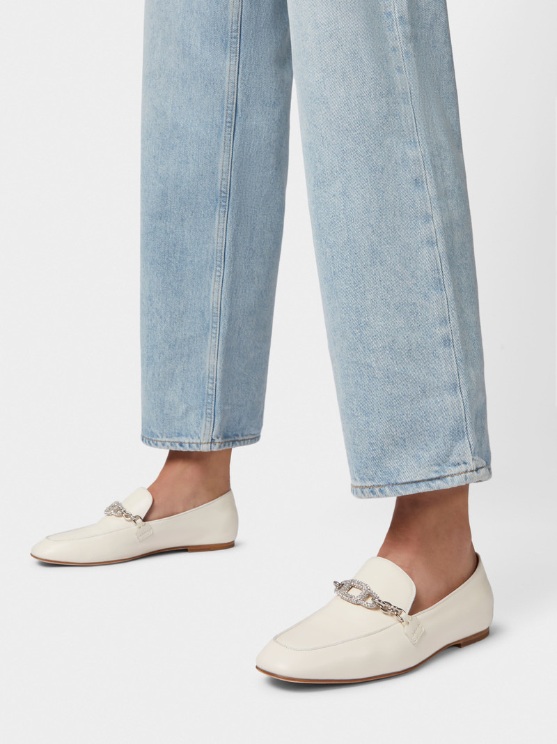 Roger Vivier Strass Chain Loafers in Leather outlook