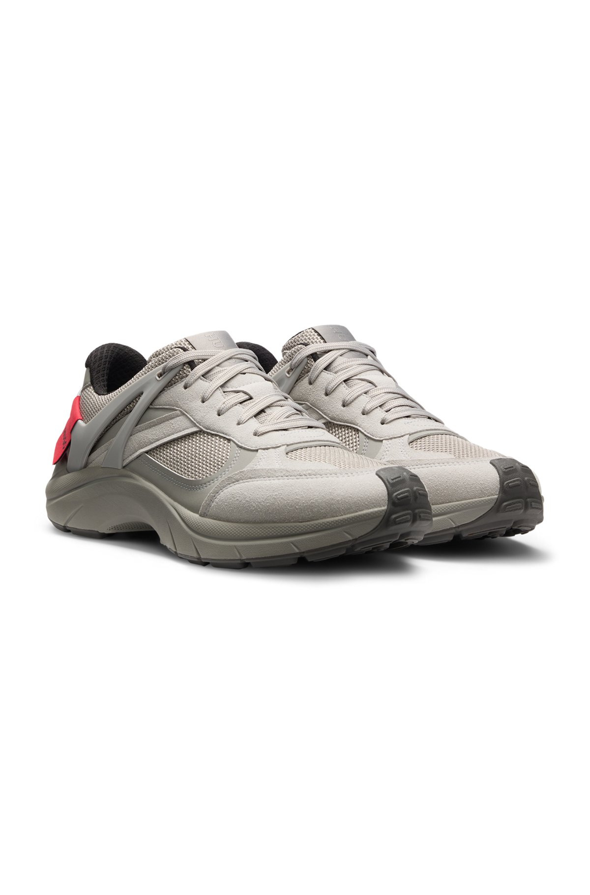 LOGO-SPOILER TRAINERS IN MESH AND FAUX SUEDE - 2