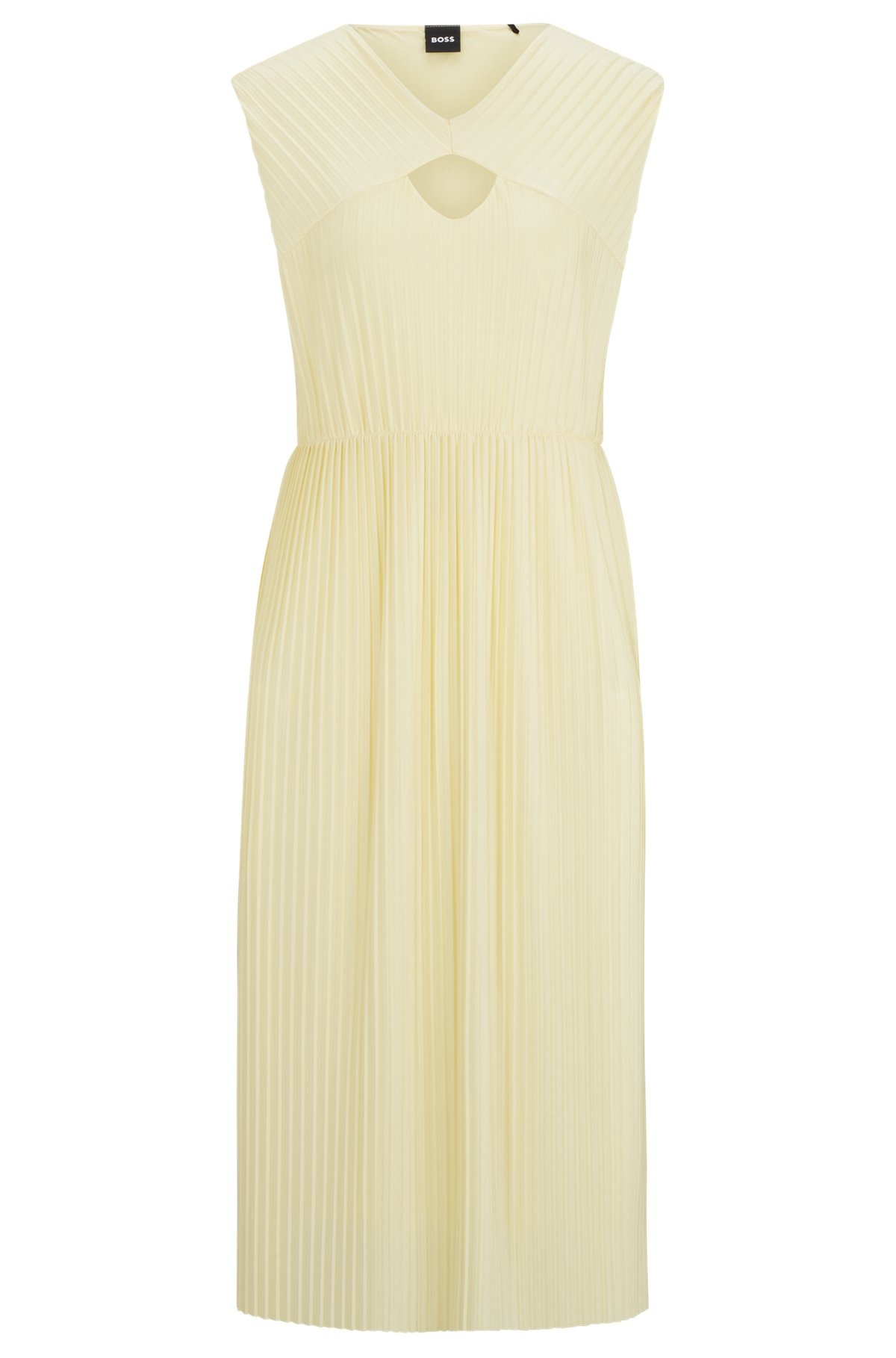 SLEEVELESS DRESS IN HIGH-SHINE PLISSÉ FABRIC - 1