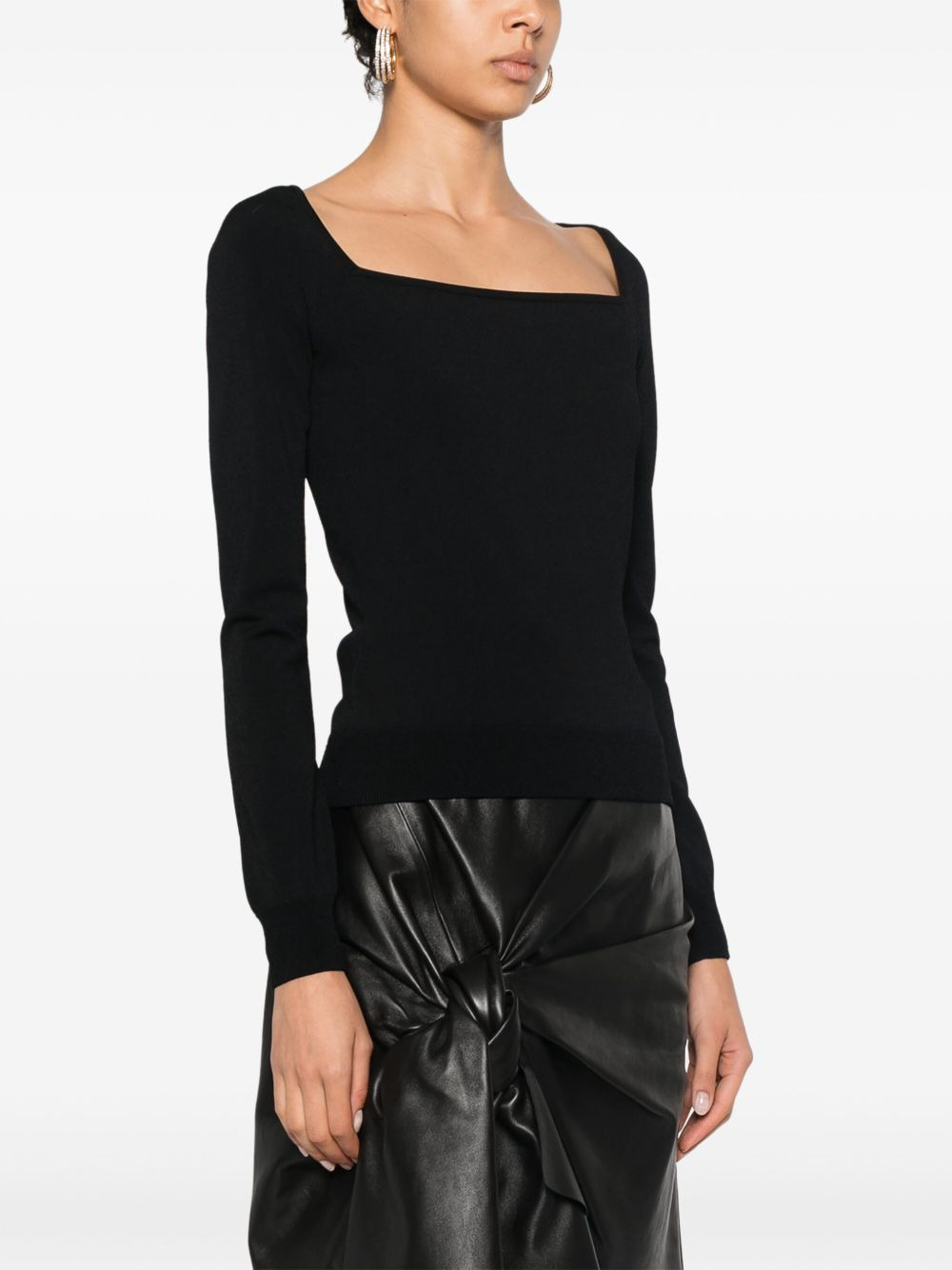 square-neck knitted top - 3