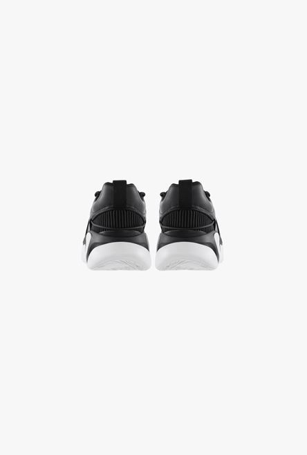 EXCLUSIVE - Black and white gummy leather and mesh B-Runner sneakers - 3