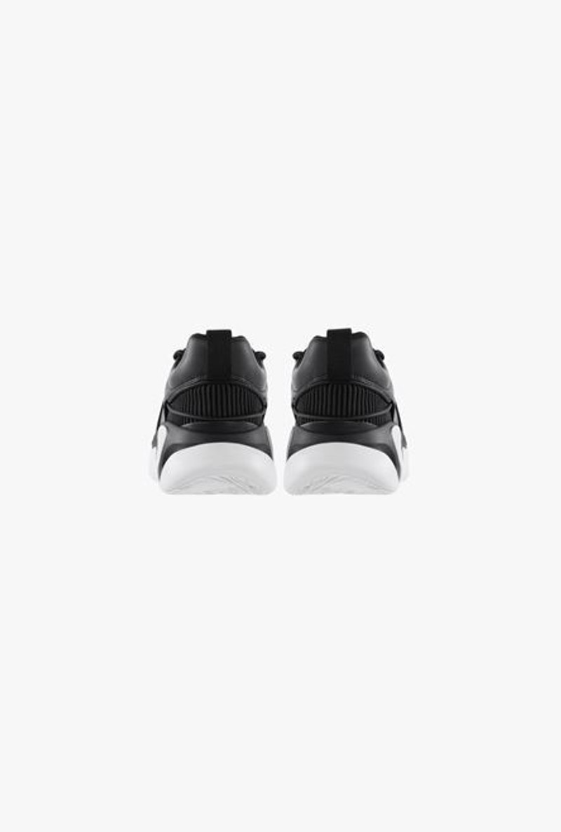 EXCLUSIVE - Black and white gummy leather and mesh B-Runner sneakers 3