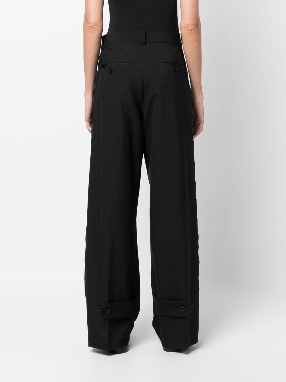 satin-trim high-waisted trousers - 4