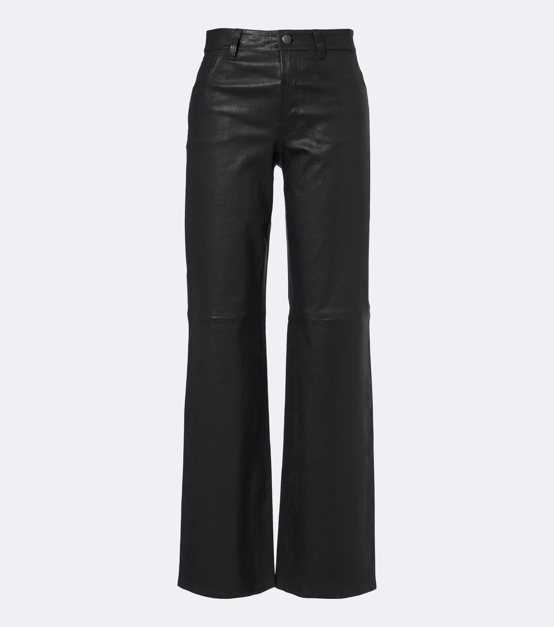 Stovepipe leather straight pants - 1