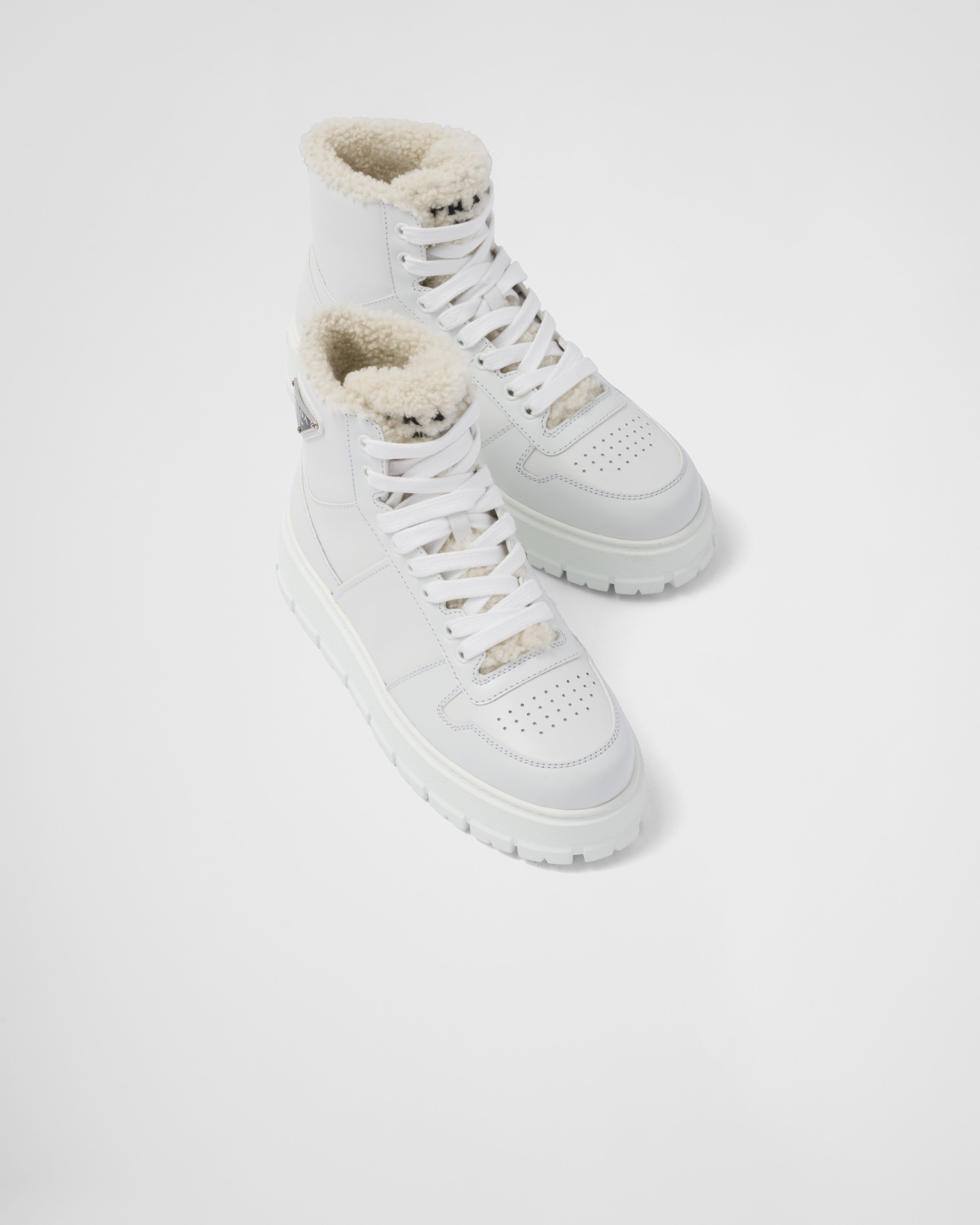 Downtown perforated leather high-top sneakers