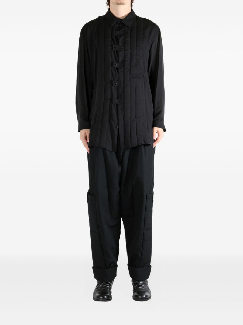 Yohji Yamamoto quilted panelled coat outlook
