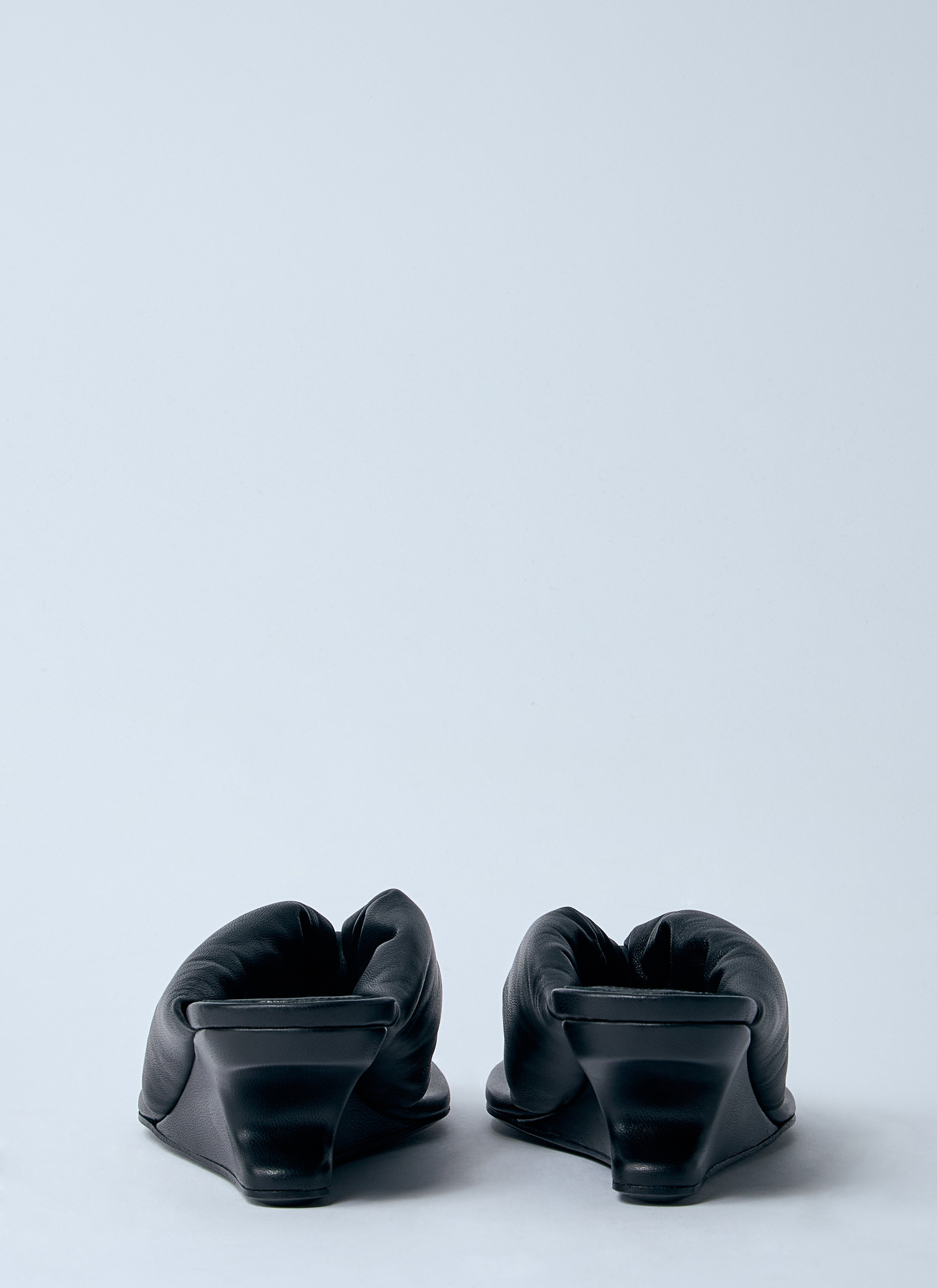 Rick Owens Women Leather Thong Wedge Sandals - 5