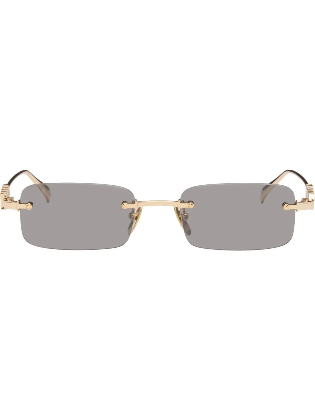 Gold Rectangular Frame Sunglasses - 1