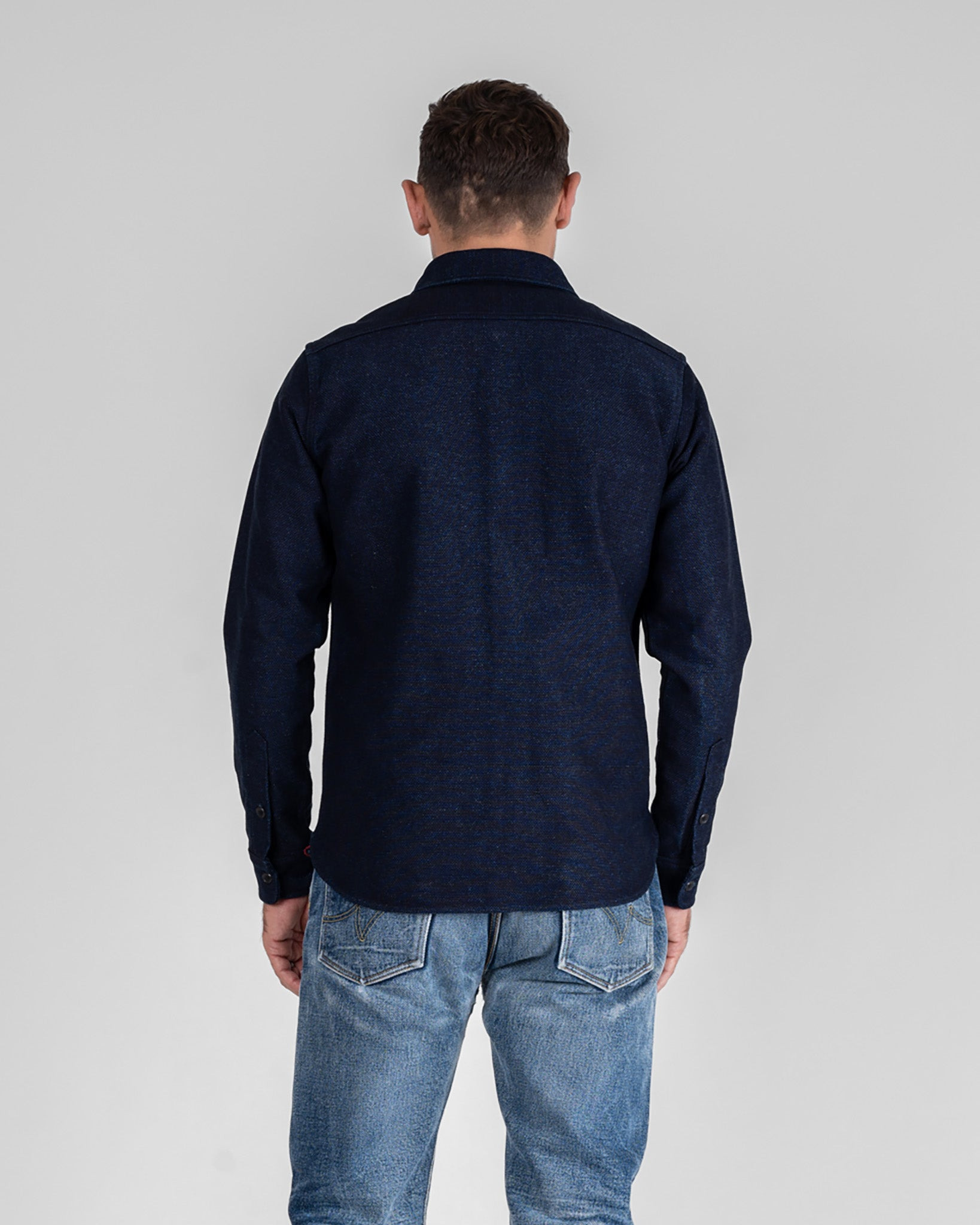IHSH-397-IND 21oz Sashiko Work Shirt - Indigo - 3