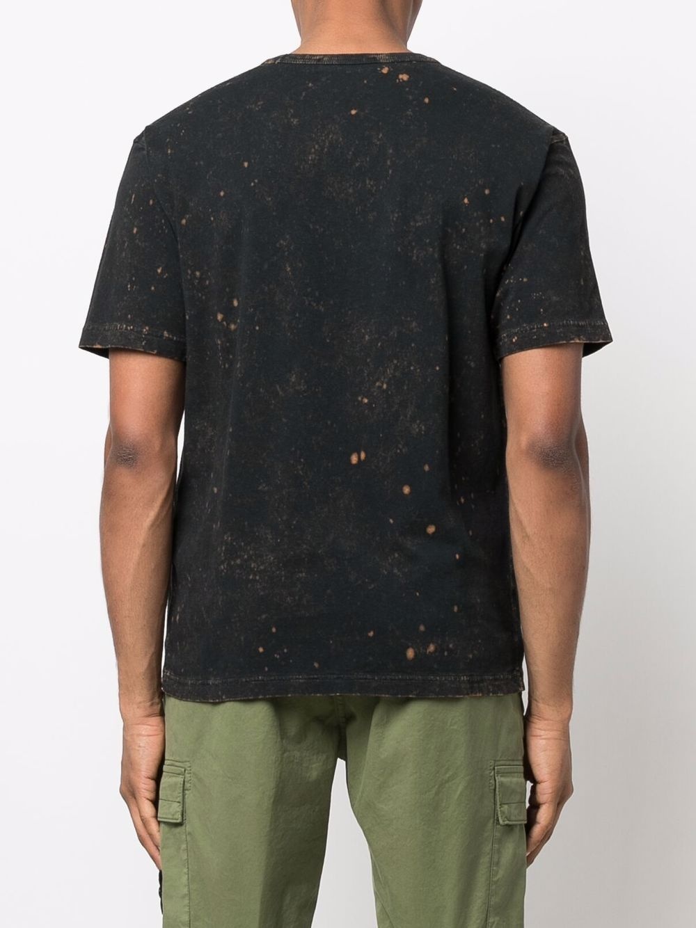 logo-embroidered bleached T-shirt - 4