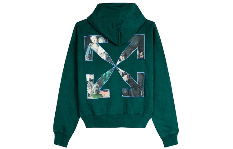 Off-White FW20 Caravaggio Loose Hooded Pullover Men Green OMBB037E20FLE0035710 - 2