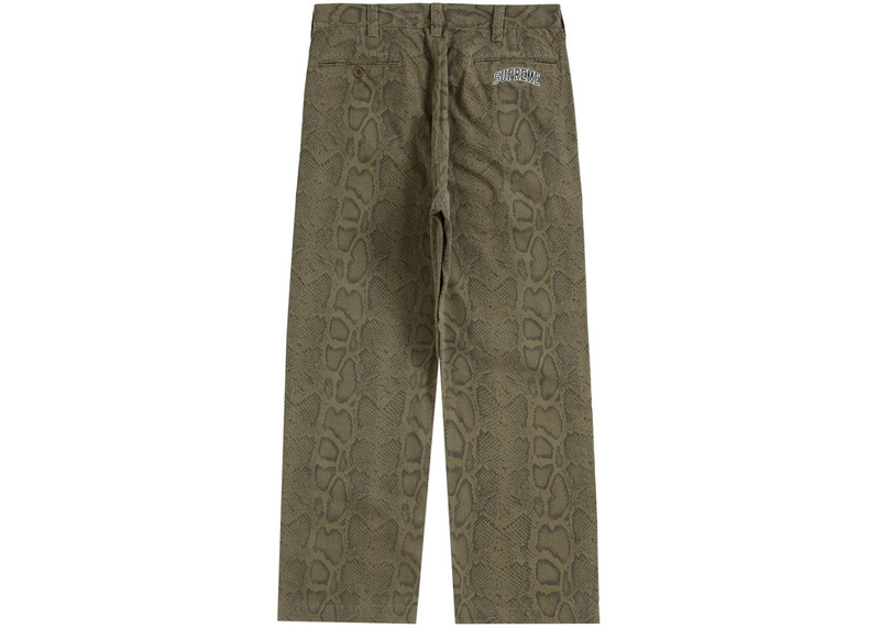 Supreme Supreme Snake Print Chino Pant Olive outlook