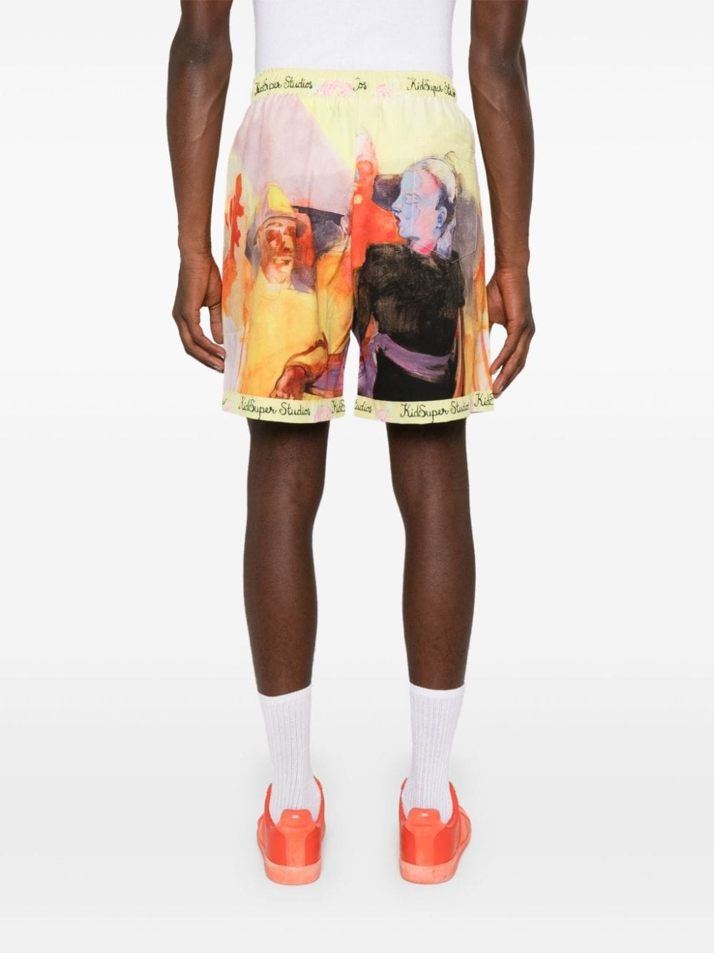 graphic-print drawstring-waist shorts - 4