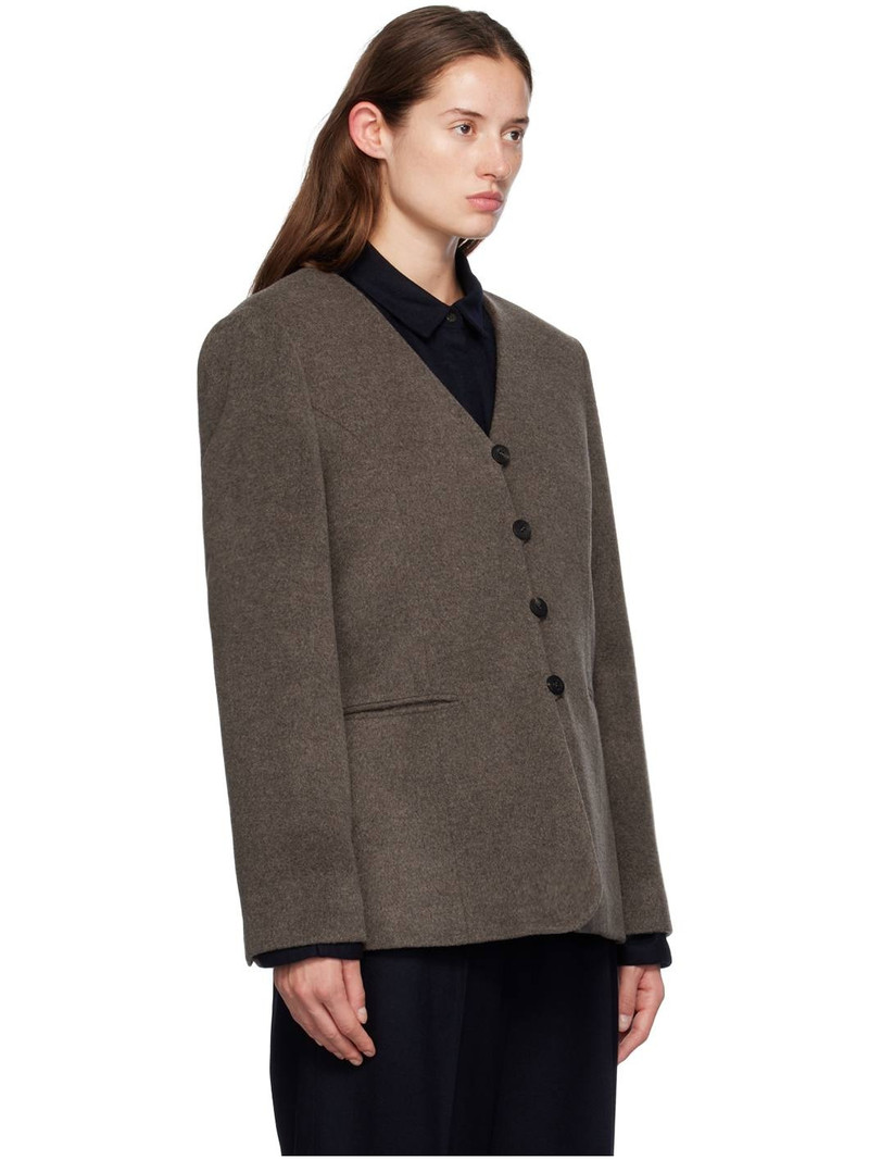 LE17SEPTEMBRE Brown Muffler Collar Blazer outlook