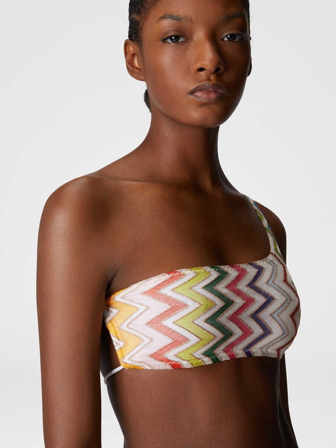 One-shoulder bikini with double ties - 4