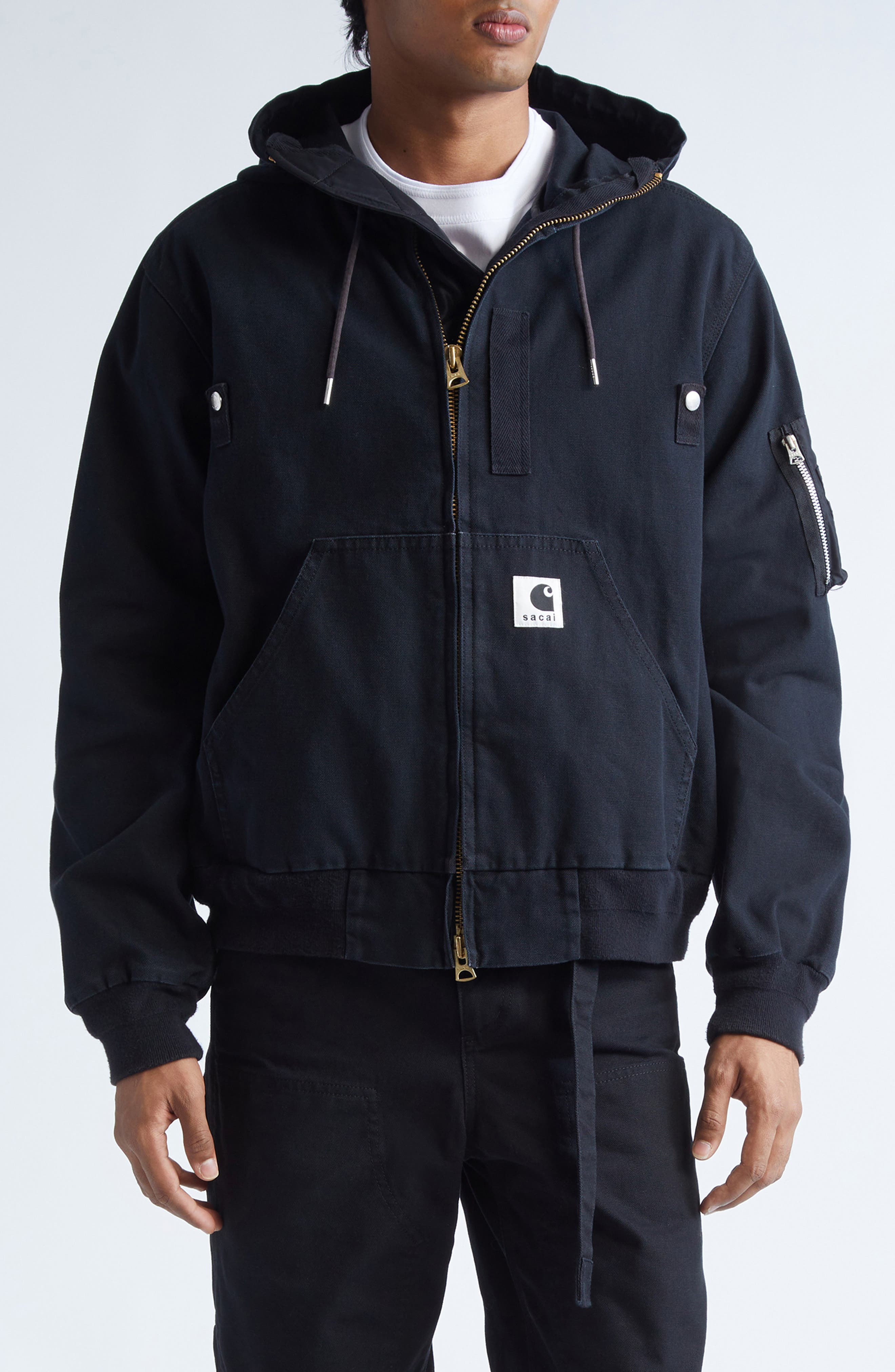 Sacai Carhartt WIP Washed Duck Canvas Jacket in Black at Nordstrom - 1