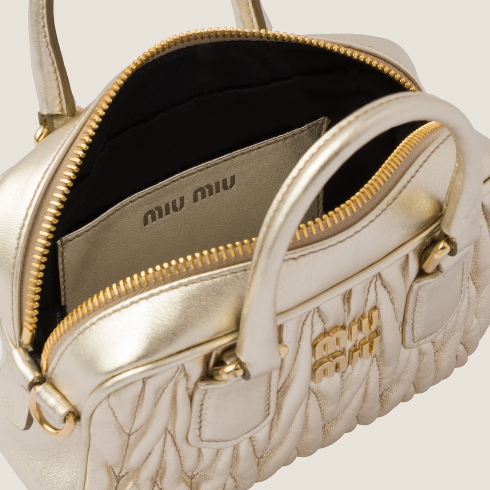 Matelassé nappa leather top-handle mini-bag - 6