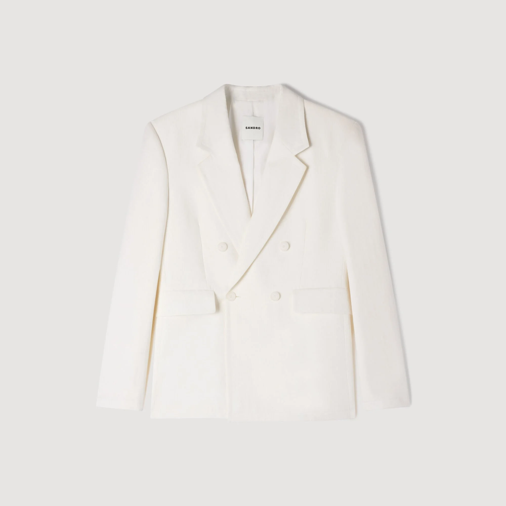 DOUBLE-BREASTED LINEN SUIT JACKET - 1